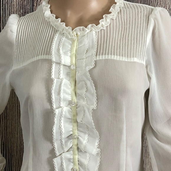 Ann Taylor Loft White Ruffle Shirt - Picture 11 of 14